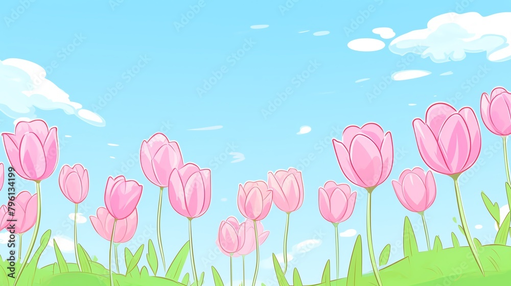 Tulips Red and pink tulips represent love and caring