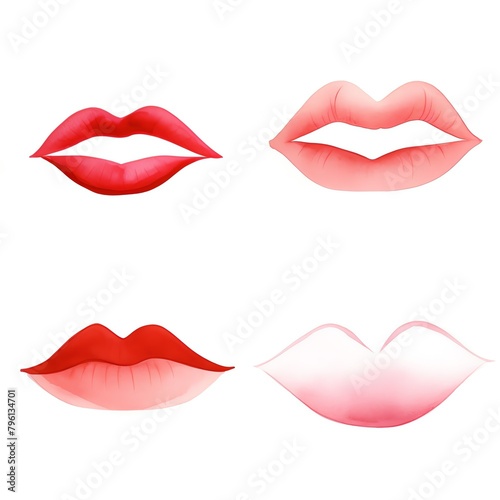Kissing lips in different shades