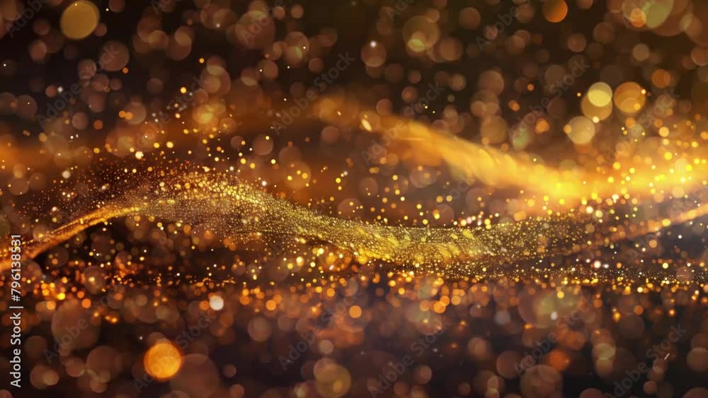 golden particles explosion on black background. seamless looping overlay 4k virtual video animation background