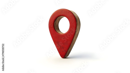 Navigational Search Engine Optimization Maps Red Marker Isolated On White Background (Generative AI)