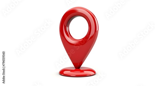 Navigational Search Engine Optimization Maps Red Marker Isolated On White Background (Generative AI)