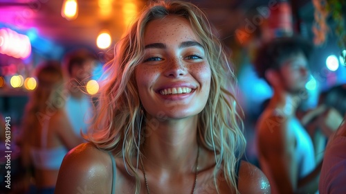 a group of young people in a bar, night out detailing intricate bar decor