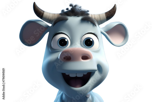 Happy furry and cute baby cow on Transparent Background PNG © Stock-X