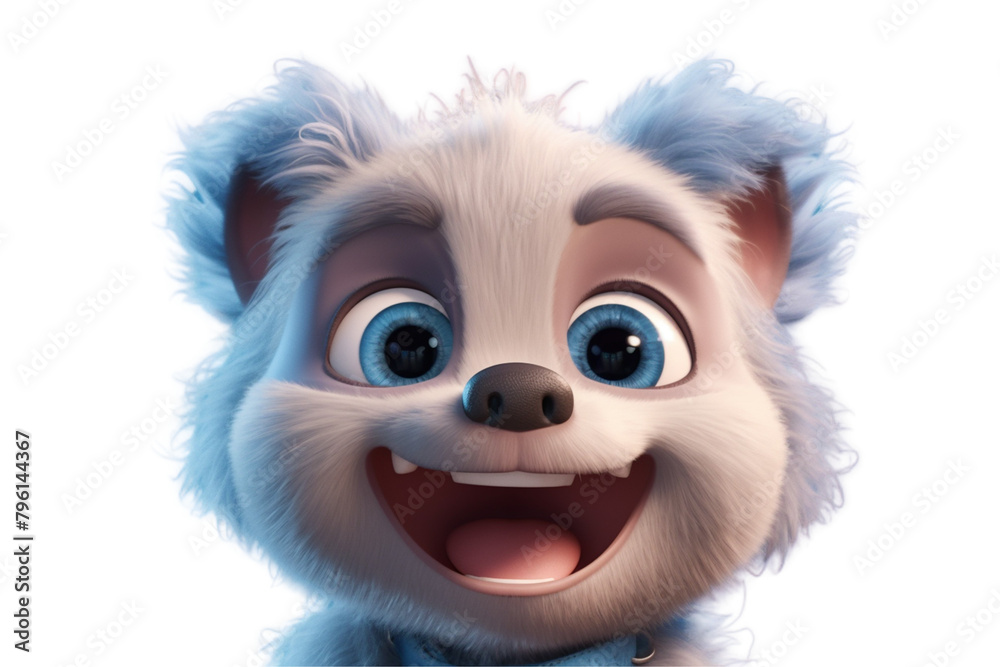 Obraz premium Happy furry and cute baby dog on Transparent Background PNG