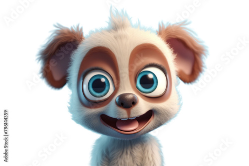 Happy furry and cute baby dog on Transparent Background PNG