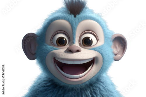 Happy furry and cute baby monkey on Transparent Background PNG