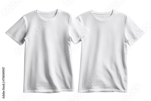 Two white t shirt mockup on Transparent Background PNG
