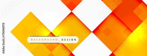 a colorful background with yellow and orange squares on a white background . High quality
