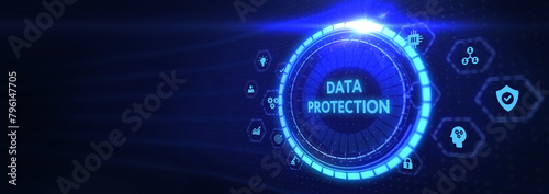 Cyber security data protection business technology privacy concept. 3d illustration