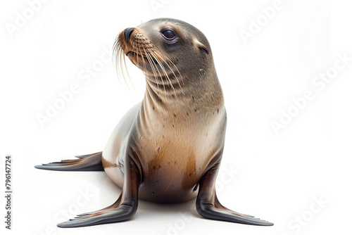 A seal clapping, isolated on a white background