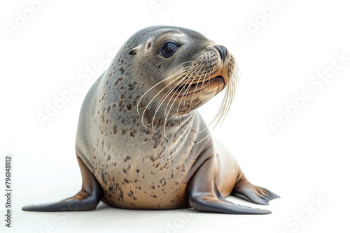 A seal clapping, isolated on a white background