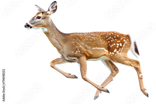 A deer leaping  isolated on a white background