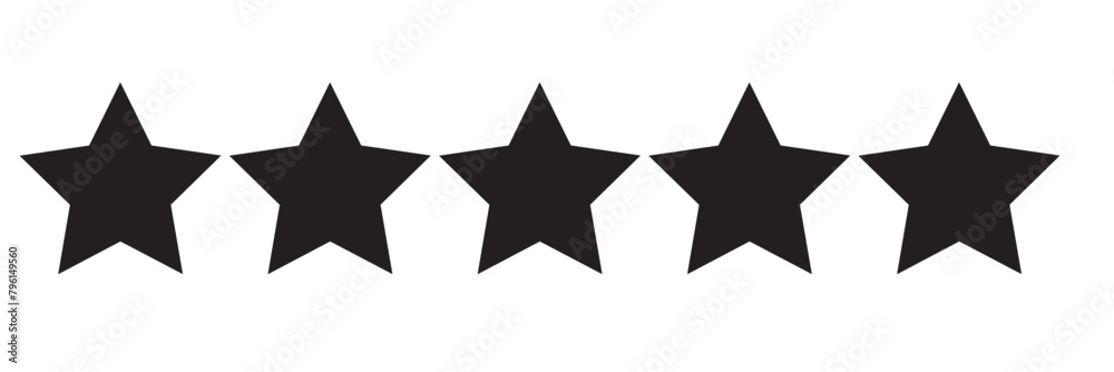 Five stars rating icon. Vector illustration Five stars rating icon. Vector illustration