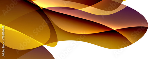 A detailed close up of a vibrant wave with shades of amber and colorful tints resembling a terrestrial plant leaf or flower petal, creating a beautiful liquidlike pattern on a white background