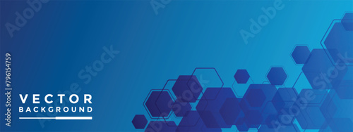 Blue Background hexagon pattern look like honeycomb vector illustration lighting effect graphic for text and message board design infographic
