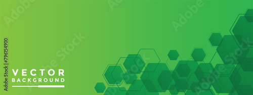 Background Green hexagon pattern look like honeycomb vector illustration lighting effect graphic for text and message board design infographic