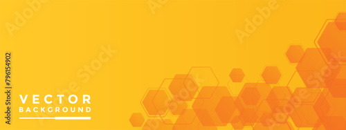 Background Orange hexagon pattern look like honeycomb vector illustration lighting effect graphic for text and message board design infographic