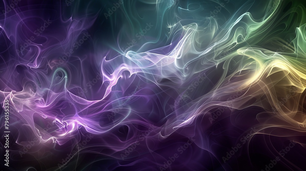 Abstract backgrounds, gradient swirls blending purple and green, digital high-resolution