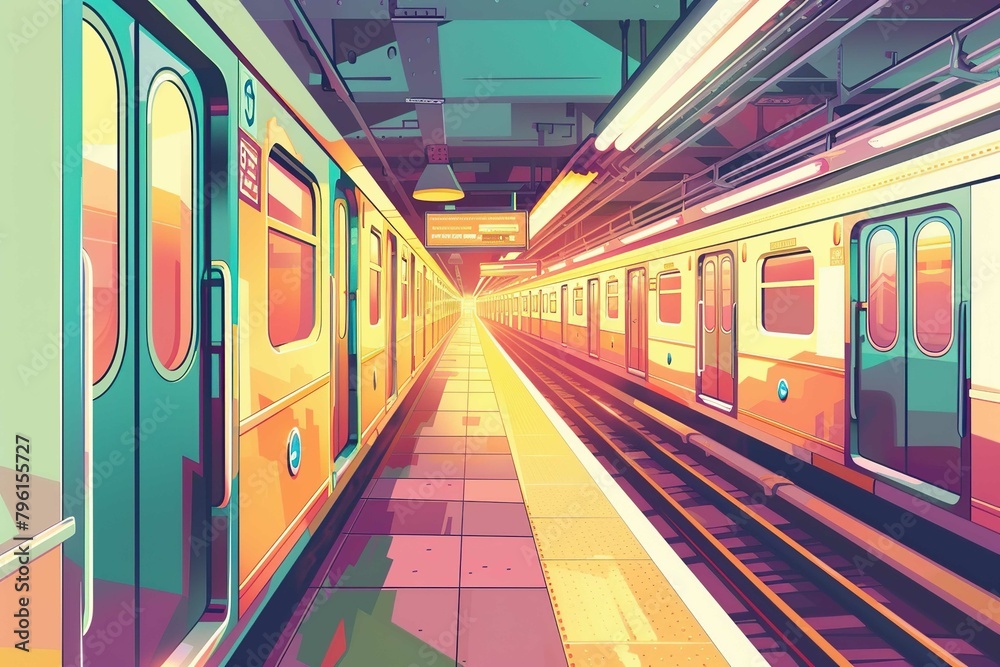 Obraz premium Subway, illustration style