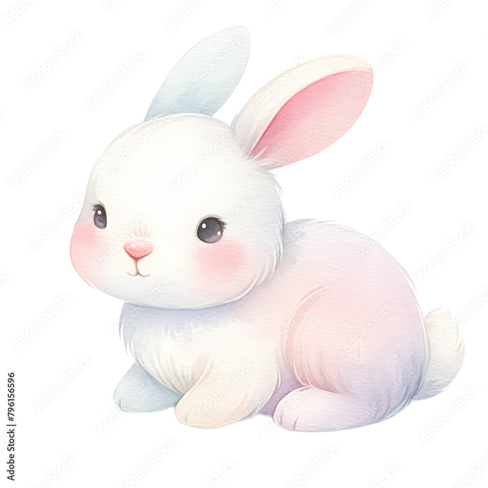 Obraz premium Soft Watercolor Bunny Illustration 