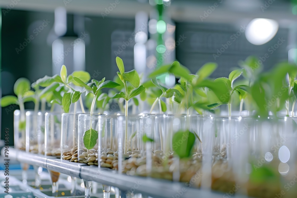 Research lab tests agricultural commodities by planting seeds in test