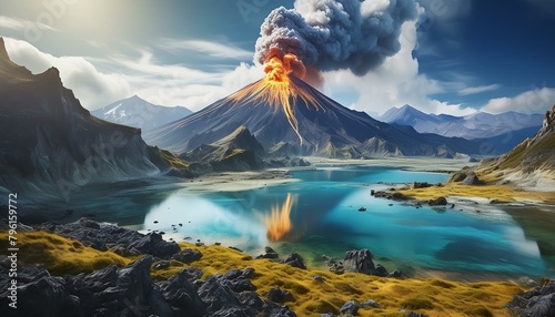 "Chaos Unleashed: Eruption Drama Surrounding Mutinsky Lagoon's Volcanic Landscape"