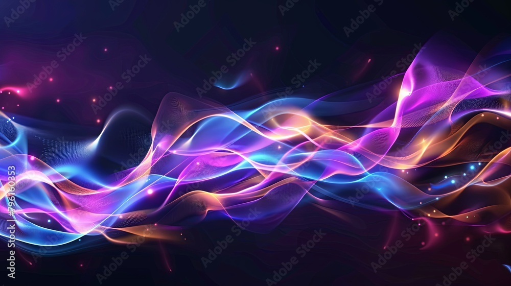 Obraz premium Mesmerizing abstract wave background with vibrant colors and glow