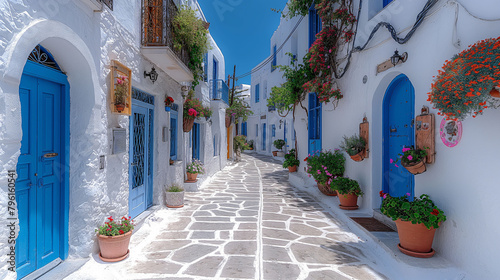narrow street in village city