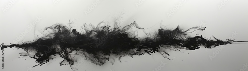 Abstract lines, thin, delicate threads weaving across a dark canvas, creating a sense of depth Abstract lines, thin, delicate threads weaving across a dark canvas, creating a sense of depth