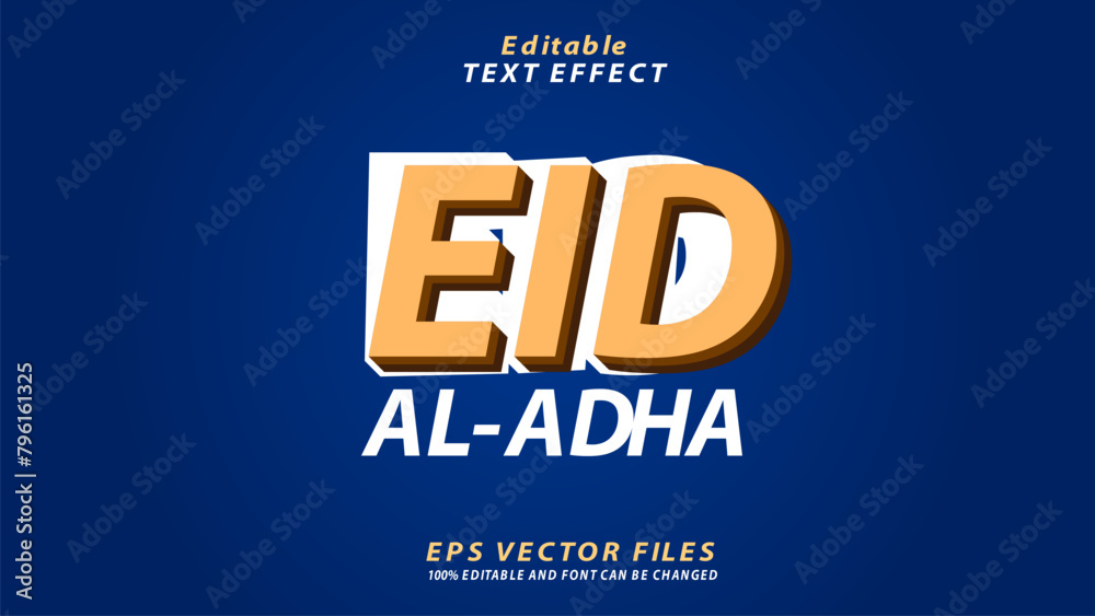 Eid Al-Adha EPS Editable Text Effect and font can be changed Eid Al-Adha EPS Editable Text Effect and font can be changed