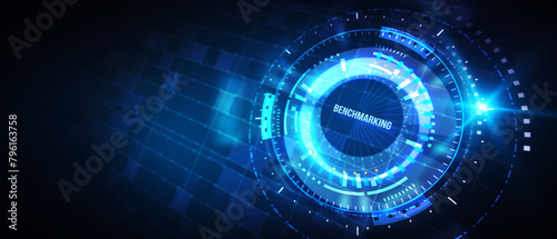 Cuadro en lienzo Business concept of benchmark. Benchmarking. 3d illustration