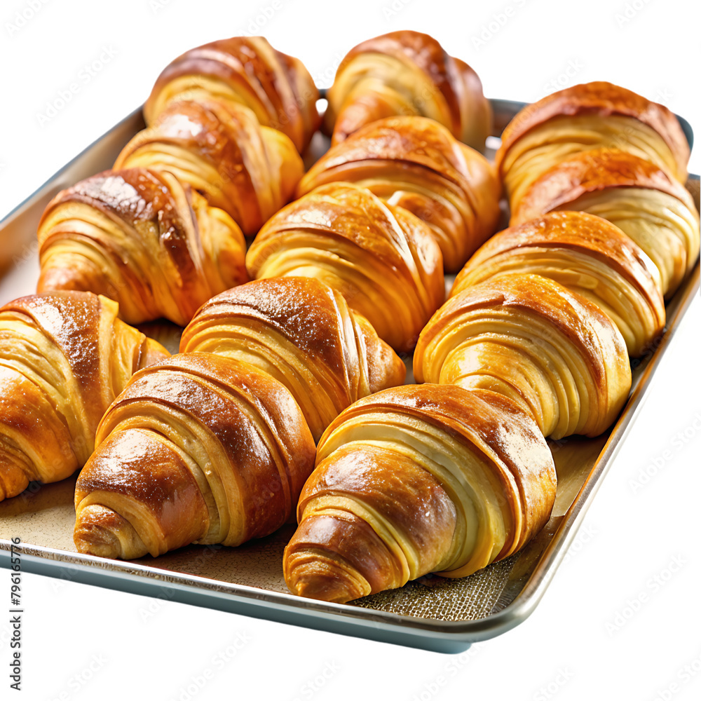 tray of golden croissants