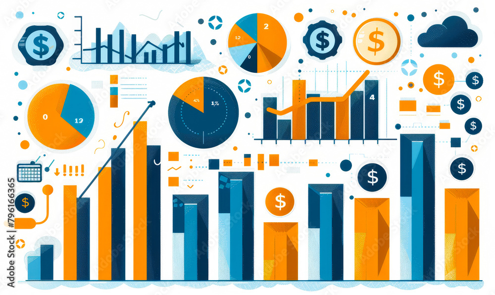 Rising Profits and Growth: Upward Trending Graphs, Currency Symbols, Business Analytics Visualizing Financial Success and Corporate Profitability Rising Profits and Growth: Upward Trending Graphs, Currency Symbols, Business Analytics Visualizing Financial Success and Corporate Profitability