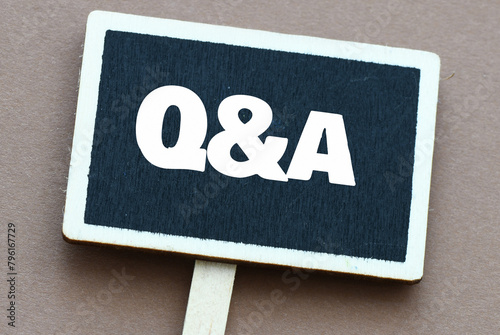 Concept text 'Q and A'  Business concept. 