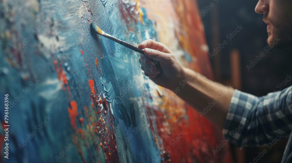 Inspirational painter in action. Inspirational painter in action.