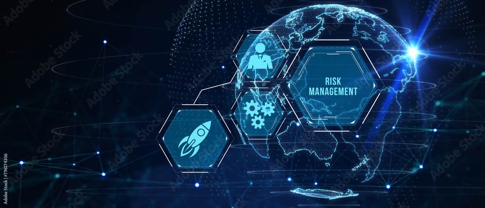 Risk Management and Assessment for Business Investment Concept. Business, Technology, Internet and network concept. 3d illustration Risk Management and Assessment for Business Investment Concept. Business, Technology, Internet and network concept. 3d illustration
