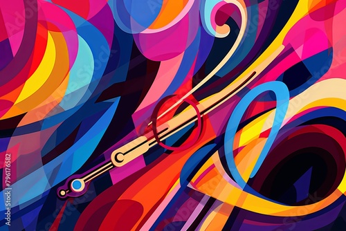 Abstract Jazz Music Gradients: Cool Tone Variations