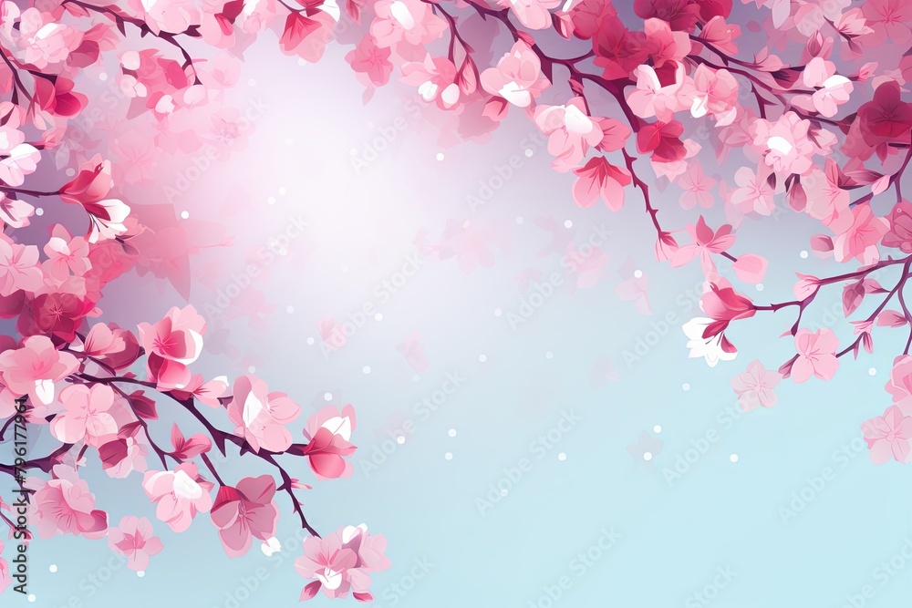 Cherry Blossoming Gradient Delight: Festival Backdrop Spectacular