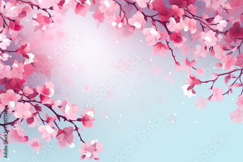 Cherry Blossoming Gradient Delight  Festival Backdrop Spectacular