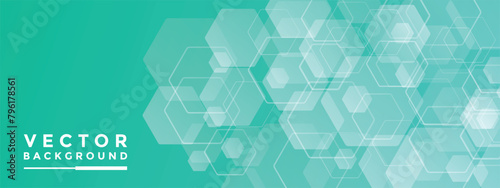 Background Mint green hexagon pattern look like honeycomb vector illustration lighting effect graphic for text and message board design infographic