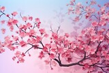 Blossoming Cherry Tree Gradients - Floral Gradient Harmony Explosion