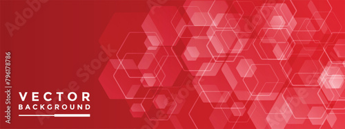 Background Red hexagon pattern look like honeycomb vector illustration lighting effect graphic for text and message board design infographic