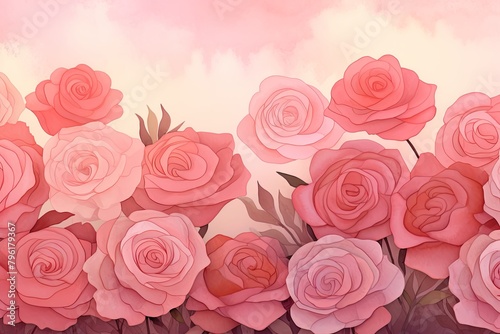 Blush Rose Garden Gradients  Elegant Rose Color Wash