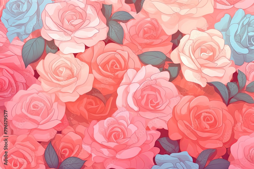 Blush Rose Garden Gradients - Pastel Floral Artistry