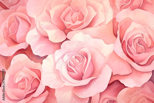 Blush Rose Garden Gradients: Soft Pink Petal Color Wash Blend