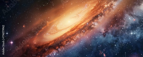 Space view. Colorful and amazing rotating galaxy. Concept science photo