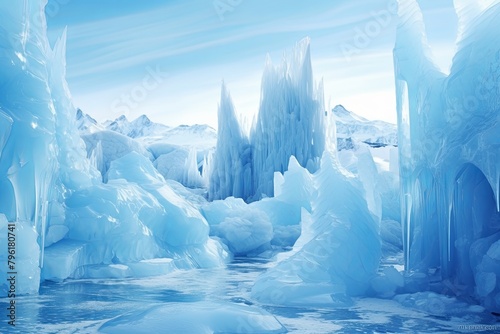 Crystal Clear Iceberg Gradients: Frosty Blue Hues Meltdown