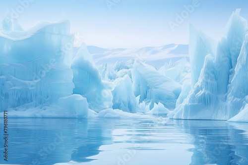 Crystal Clear Iceberg Gradients: Frozen Sea Colorscape Splendor.