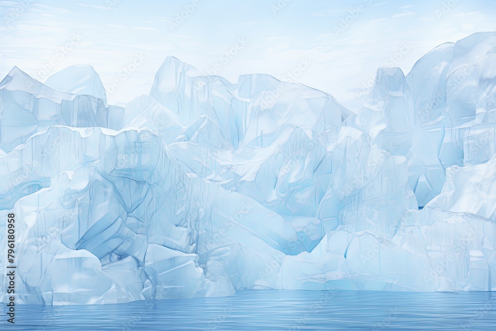 Crystal Clear Iceberg Gradients: Glacial Shimmer Backdrop Photography