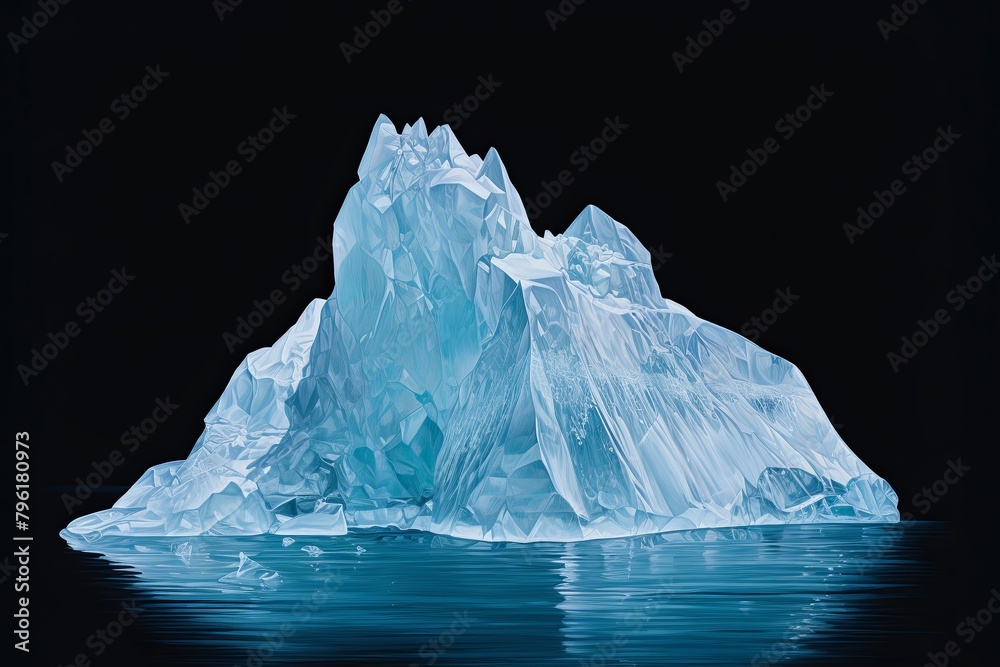 Crystal Clear Iceberg Gradients: Glacial Melt Flow Majesty